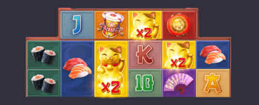 ตัวคูณสัญลักษณ์แมวในเกมสล็อต Lucky Neko